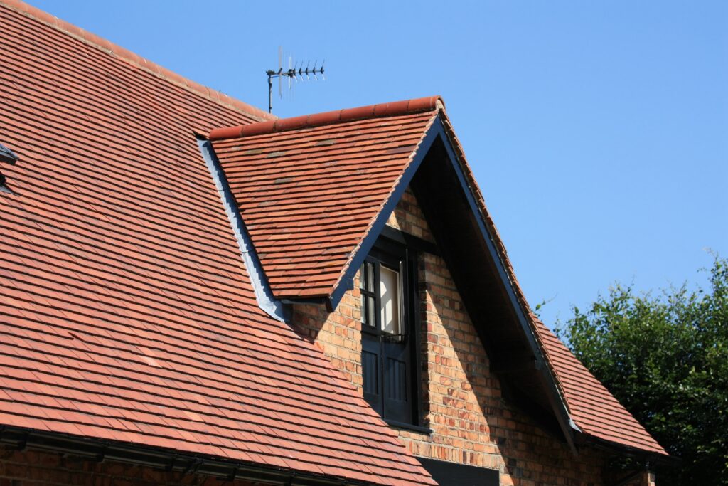 Clay tile roof on a house